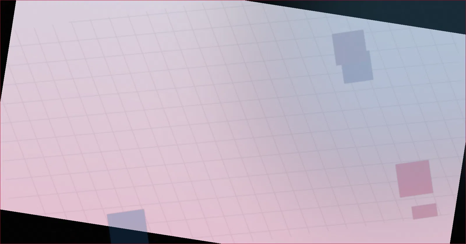 A laptop screen showing a simple game engine interface with a small test level open